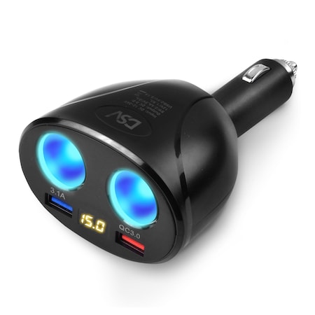 Dsv Standard Car Charger Lighter Socket w/ USB inDSVin 2 plugs + 2 USB 81500